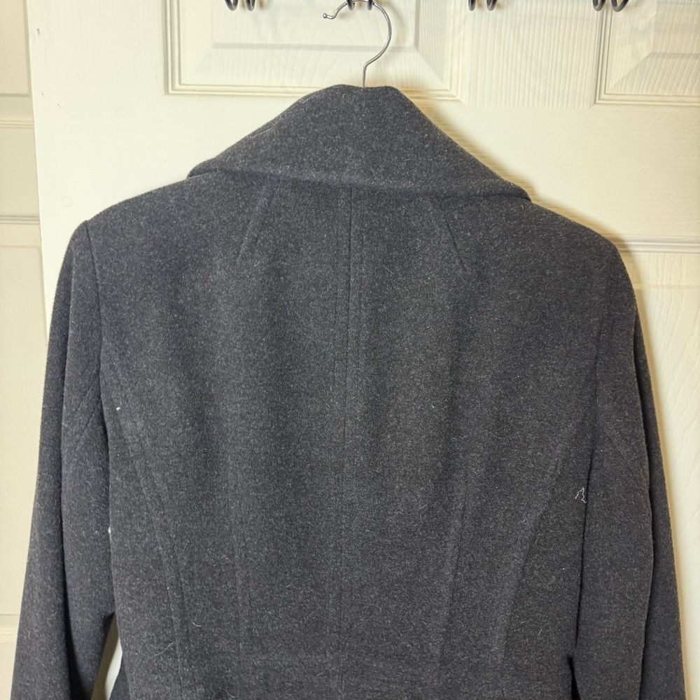 London Fog Women's Wool Blend Double Breasted Pea Coat Dark Grey L Classic - Picture 9 of 12